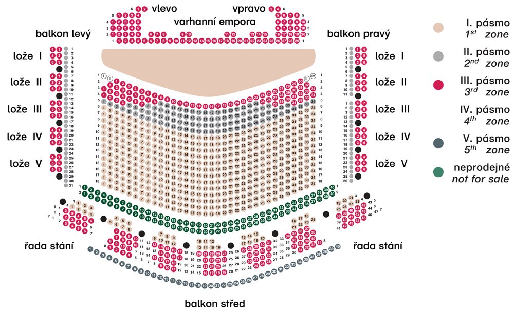 Plan des places du Rudolfinum
