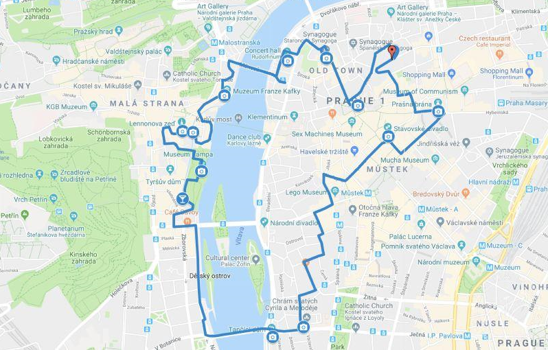 map of classic bike tour